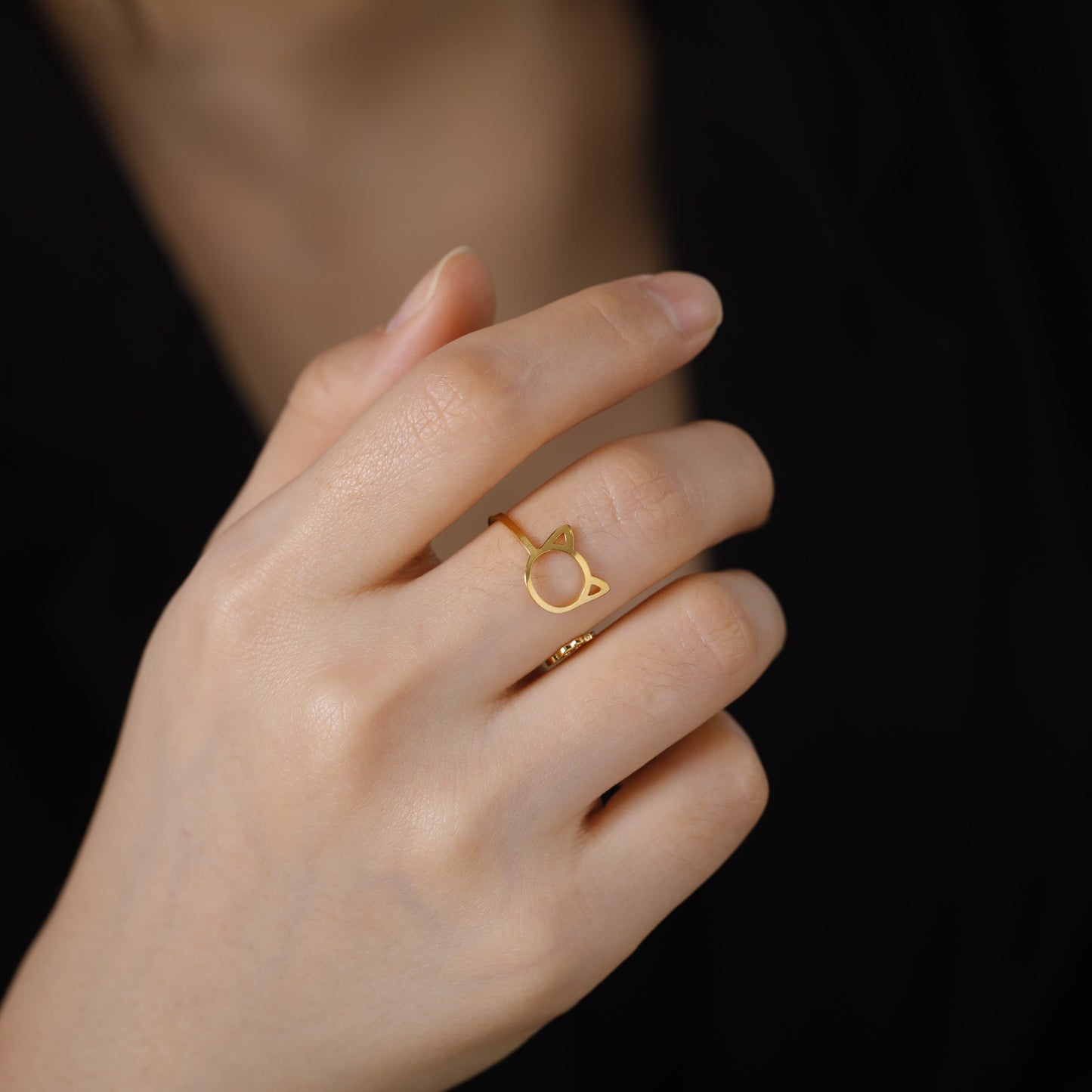 Cute Cat Claw Ring For Women And Girls Stainless Steel Electroplated Animal Ring Gift Fashion Jewelry Ring Gold