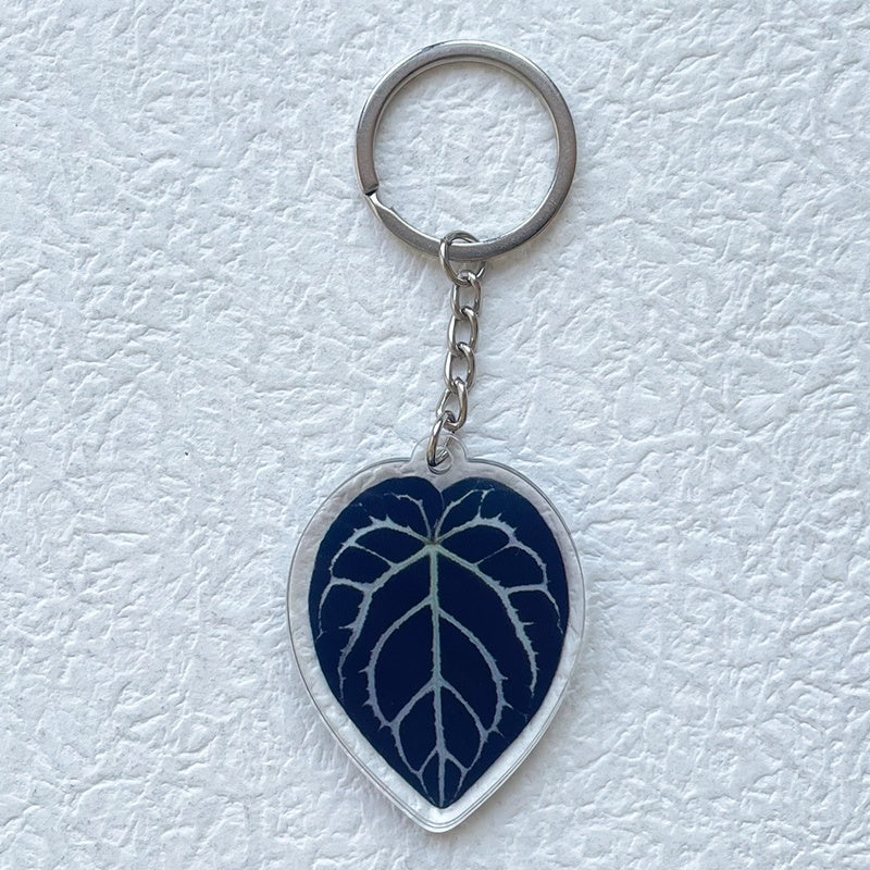 Leaf Keychain Acrylic Key Pendant Exquisite Flat Lightweight And Durable Design 6 Cm Length Ideal Key Accessory