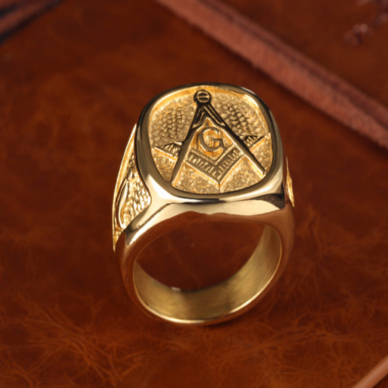 Geometric Electroplated Alloy Ring for Unisex European American Style Punk Rock Jewelry Bold Eye Catching Look