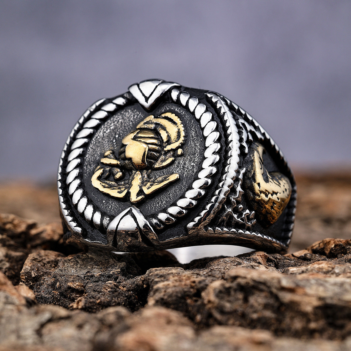 Domineering Personality Fashion Motorcycle Wind Retro Ring