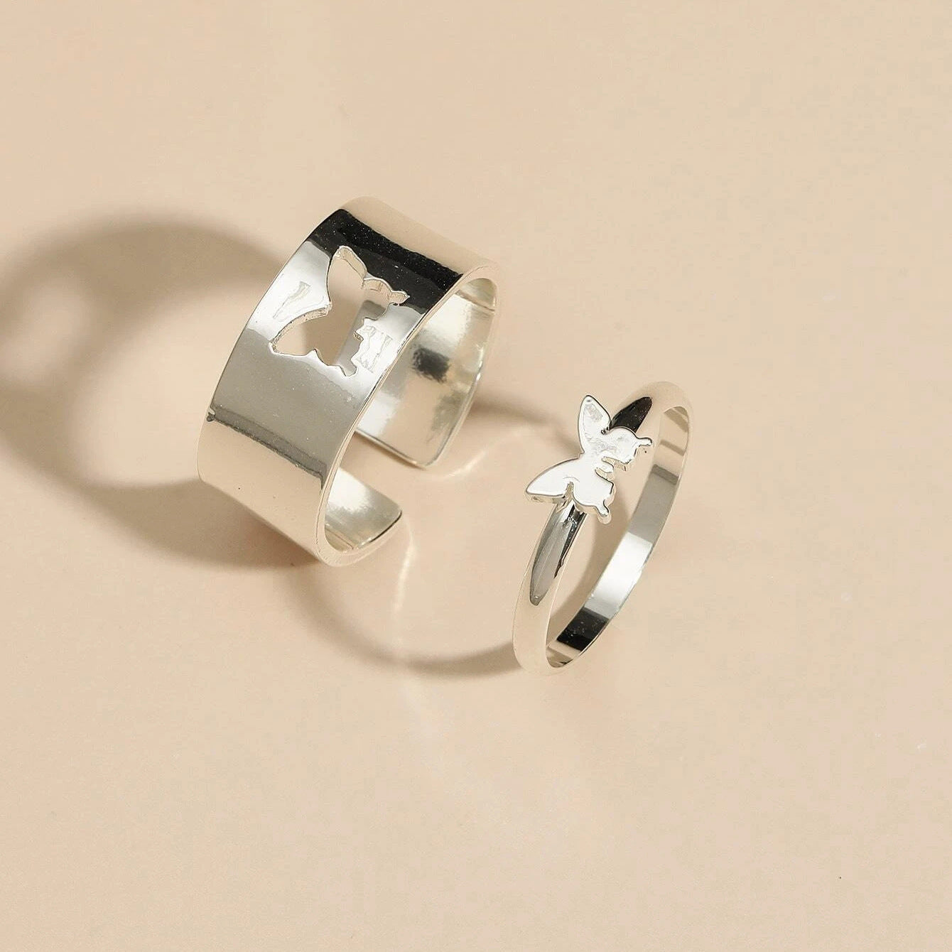 Geometric Ring Set for Women Alloy Rings for Index Finger European American Style Temperament Jewelry Set Gold