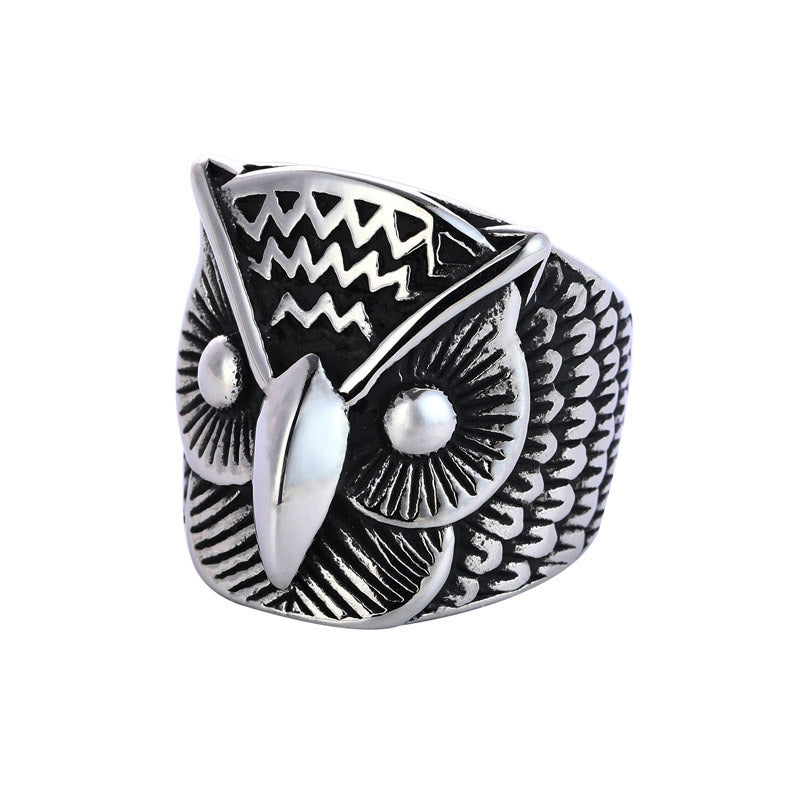 Womens Owl Ring Titanium Steel Stainless Jewelry Electroplate Durable Fashion Accessory For Everyday Wear Chic