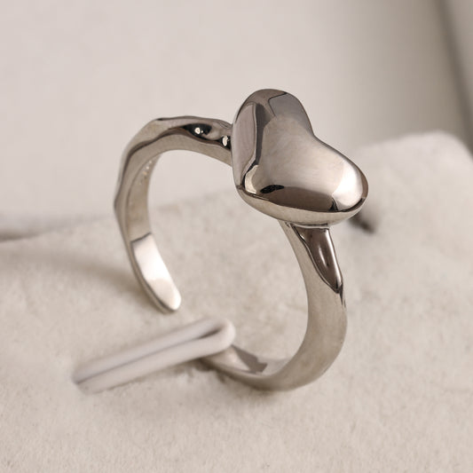 Women's Adjustable Heart Ring Minimalist Gift Anniversary