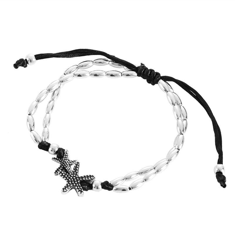 Womens Anklet Starfish Rune Geometric Beach Foot Chain Aluminum Alloy Jewelry Gift For Women European Starfish