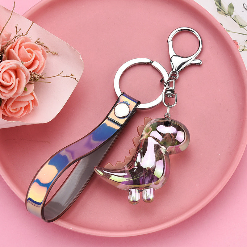 Acrylic Dinosaur Keychain Cartoon Pendant With Leather Rope Buckle Gift For Wedding Birthday Travel Graduation Gift