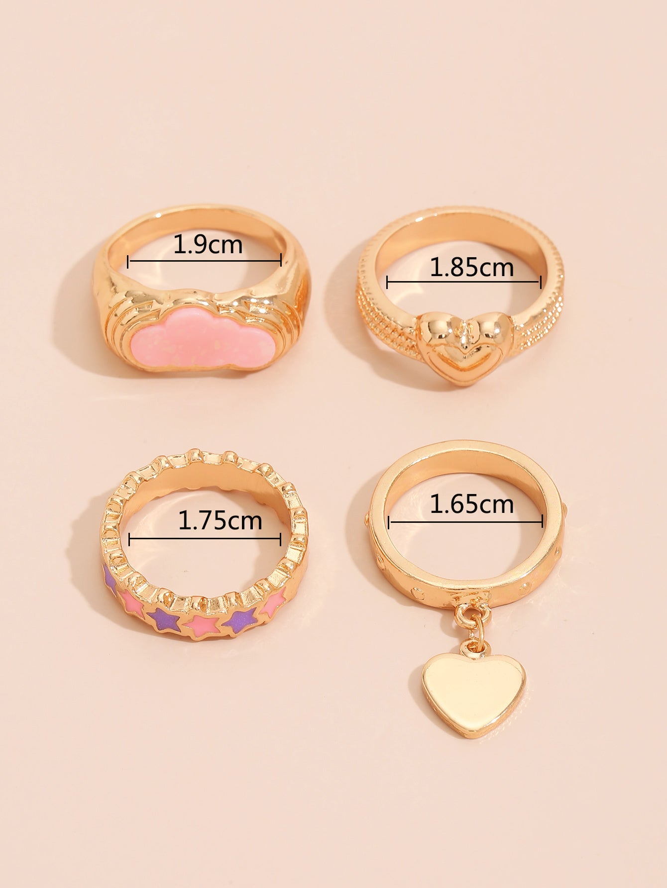 Womens Geometric Rings Set Fashionable Zinc Alloy Rings for Women Girls Elegant Accessory Trendy Must Have Set