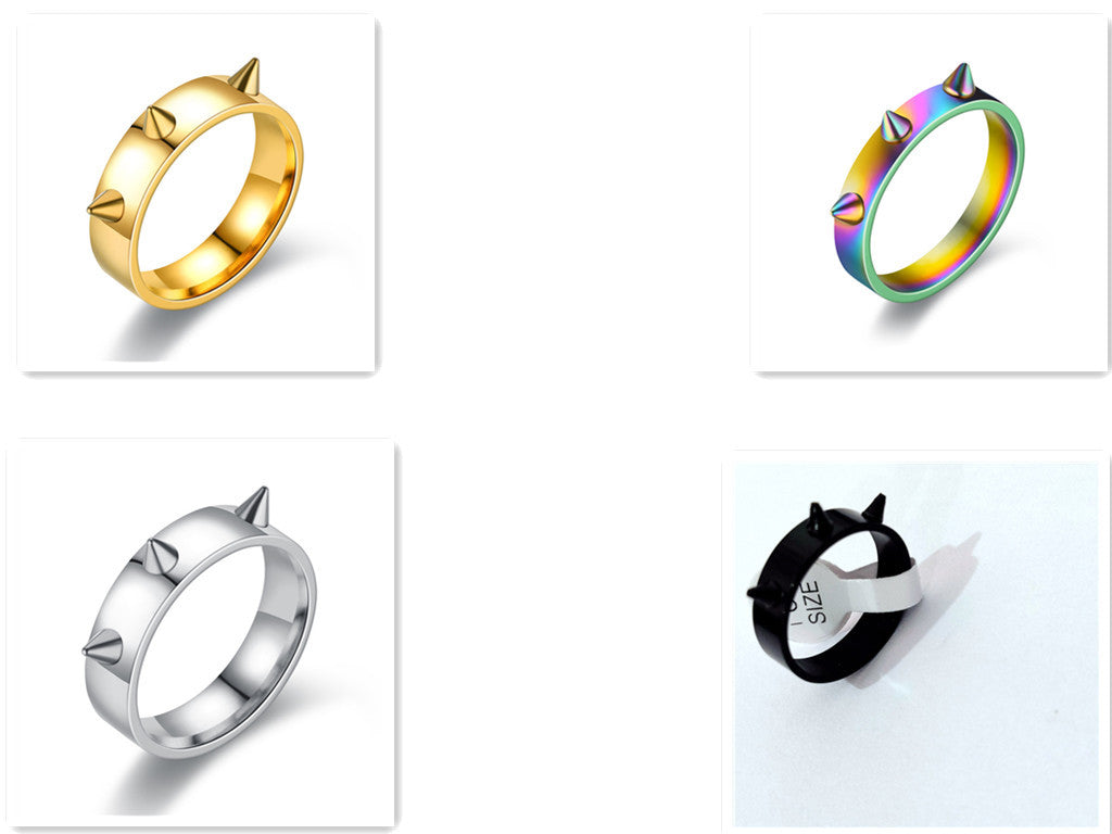 Unisex Stainless Steel Ring Geometric Nail Point Self Defense Ring European American Design Gift For Birthdays Holidays