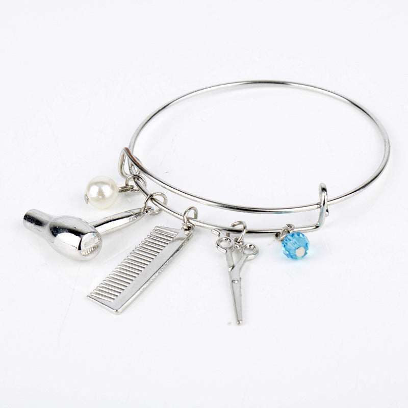 Unisex Electroplated Alloy Bracelet Wash Cut and Blow Design Accessory Fashion Jewelry For Everyday Wear Gifts