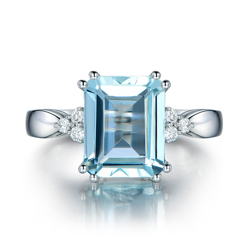 Emerald Zircon Ring Copper Gold Plated Geometric Design Elegant Womens Jewelry Gift For Special Occasion Today