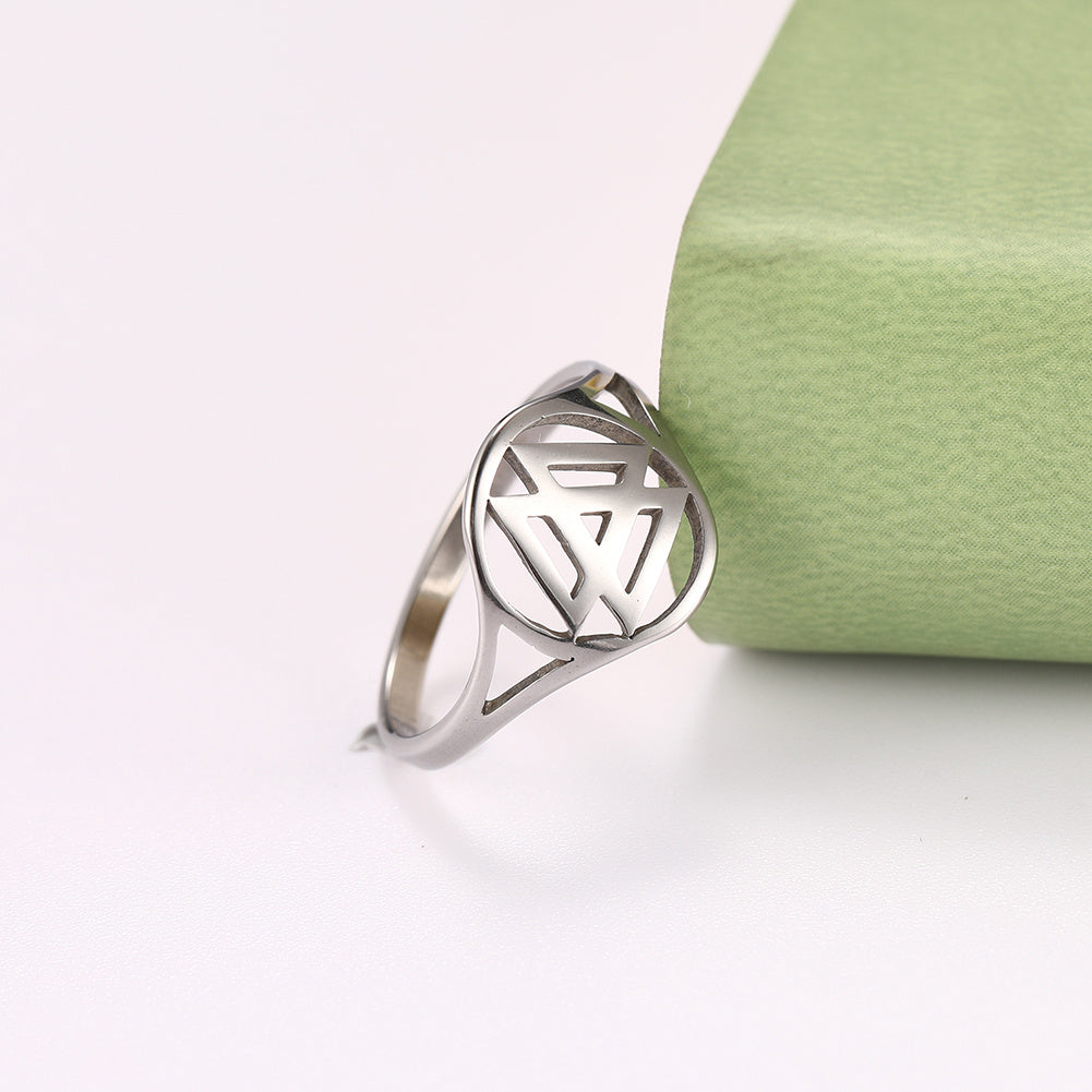 Geometric Titanium Ring For Women And Men Polished Band Cartoon Shape Fashion Jewelry Gift Sizes 17 18 19 20mm