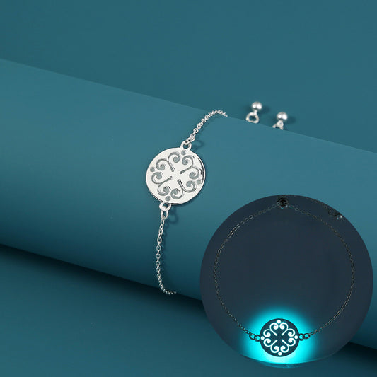 Luminous Bracelet Glow Dark Jewelry Round Copper Electroplated Bangle Fashionable Unique Present For Europe And America