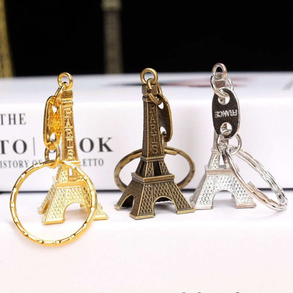 Eiffel Tower Keychain Vintage Alloy Key Chain Paris Souvenir Gift Iron Tower Key Ring Decorative Gold Finish Unisex