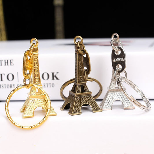 Eiffel Tower Keychain Vintage Alloy Key Chain Paris Souvenir Gift Iron Tower Key Ring Decorative Gold Finish Unisex