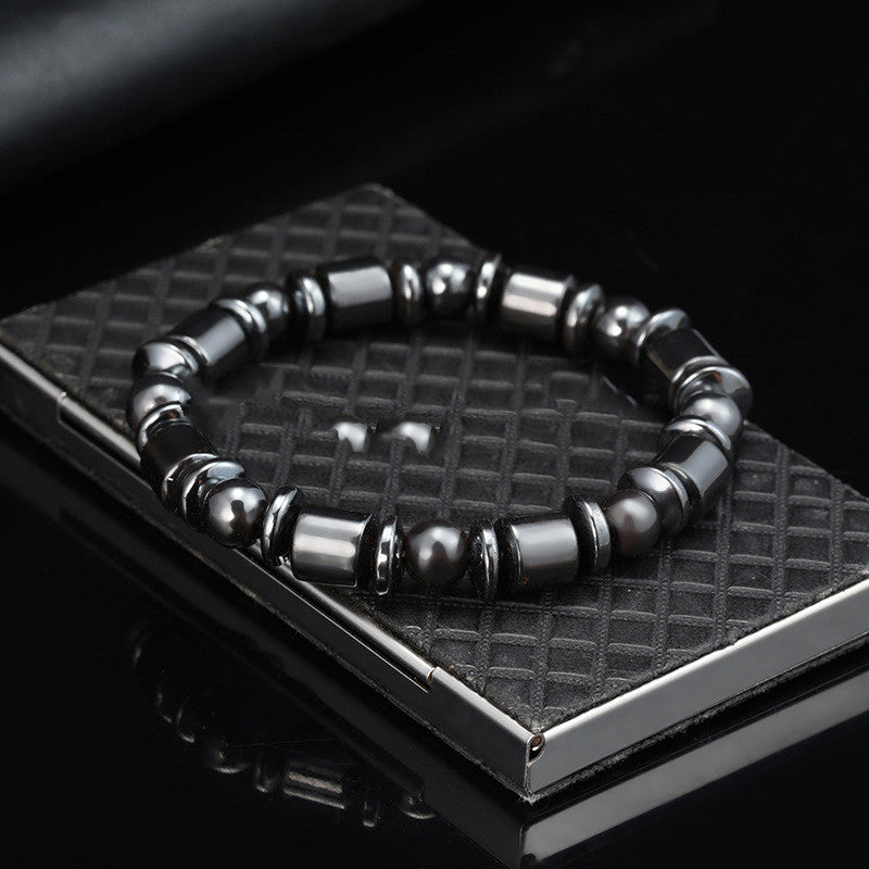 Geometric Black Gallstone Bracelet For Men And Women European Fashion Jewelry Gift Bangle Unisex Geometric Accessory