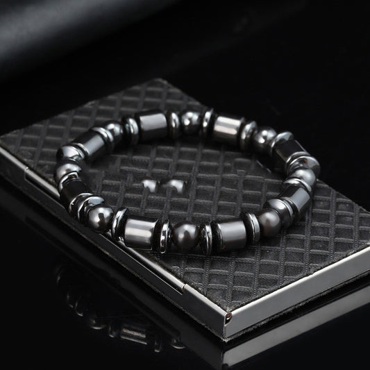 Geometric Black Gallstone Bracelet For Men And Women European Fashion Jewelry Gift Bangle Unisex Geometric Accessory
