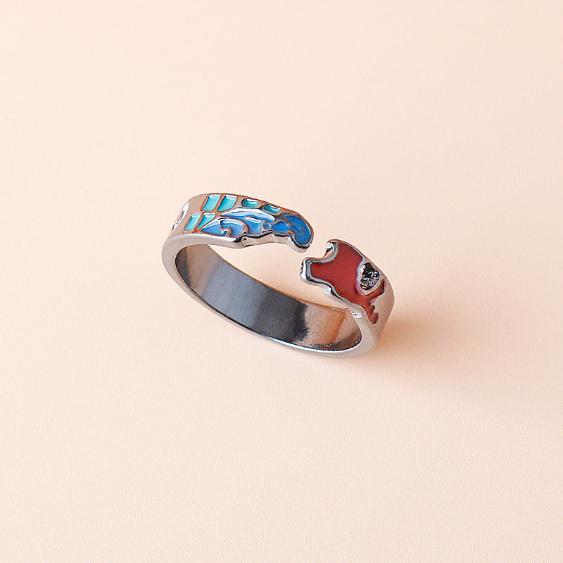 Trendy Jewelry Fashion Solid Color Ring Alloy Sky Blue Plain Couple X1 Trendy Jewelry Fashion Plain Couple X1 Sky Blue