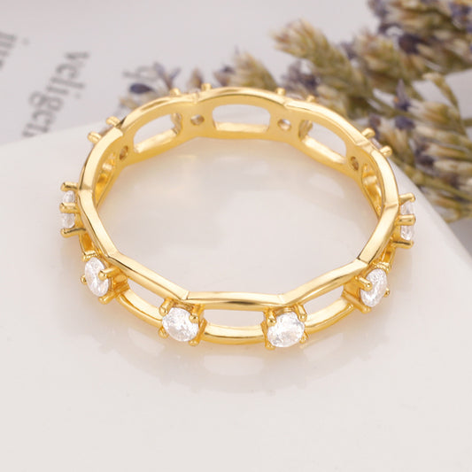 Unisex Snake Ring Gold Plated Copper Ring Zircon Inlaid Geometry Design Jewelry European American Jewels Style