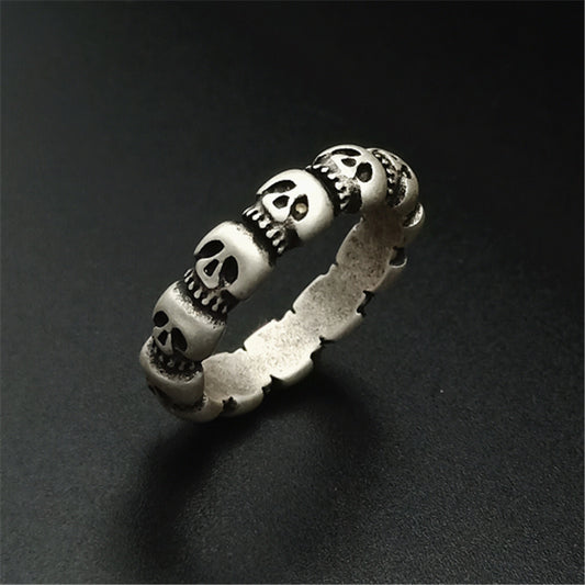 Stainless Steel Skull Ring Unisex Retro Style Accessory