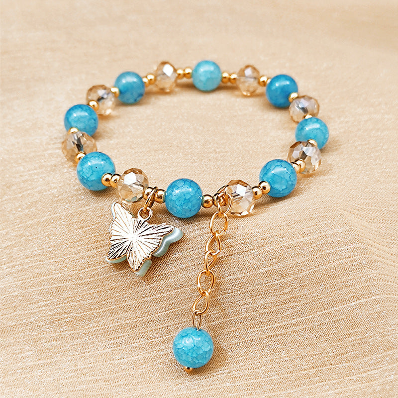 Women Fashion Glass Alloy Bracelet Imitation Jade Bangle Crystal Geometric Design Simple For Everyday Wear Now