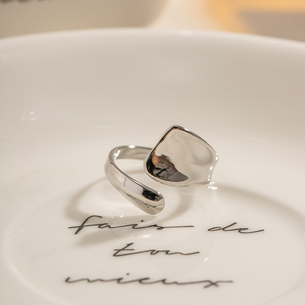 Women Open Ring Irregular Shaped Stainless Steel Fashion Jewelry For Everyday Wear Trendy Unique Durable Personalized