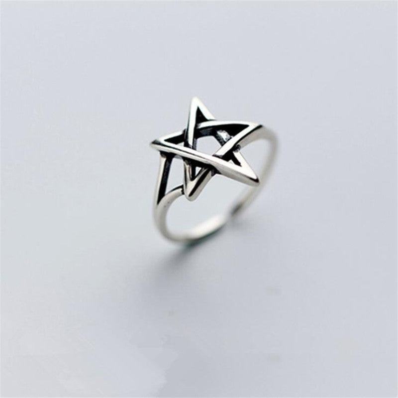 Adjustable Star Ring Copper Plated Thai Silver Han Jewelry