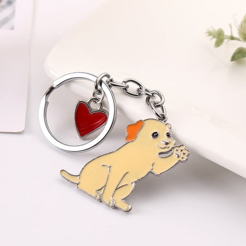 Cute Waving Puppy Dog Keychain Keyring Alloy Metal Charm Car Accessory Fashionable Gift For Dog Lovers For All
