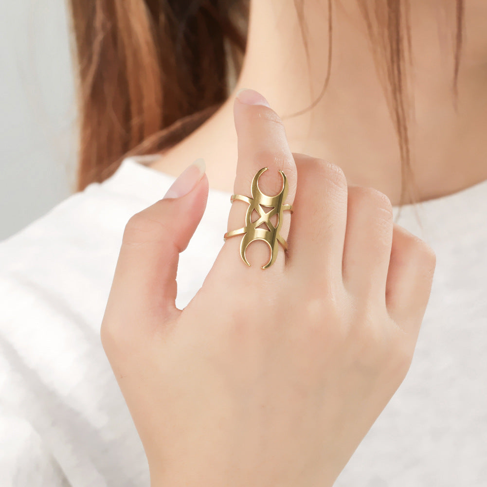 Girls Flower Ring Titanium Steel Electroplated Elegant Design Everyday Ring Floral Gifts For Her Size 8 9 10 11
