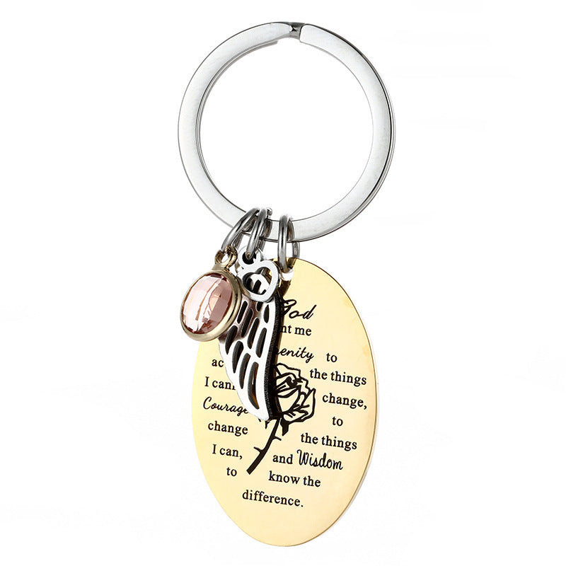 Stainless Steel Keychain Personalized Design Key Ring Durable Metal Accessory Golden Tone Gift for Everyone Today