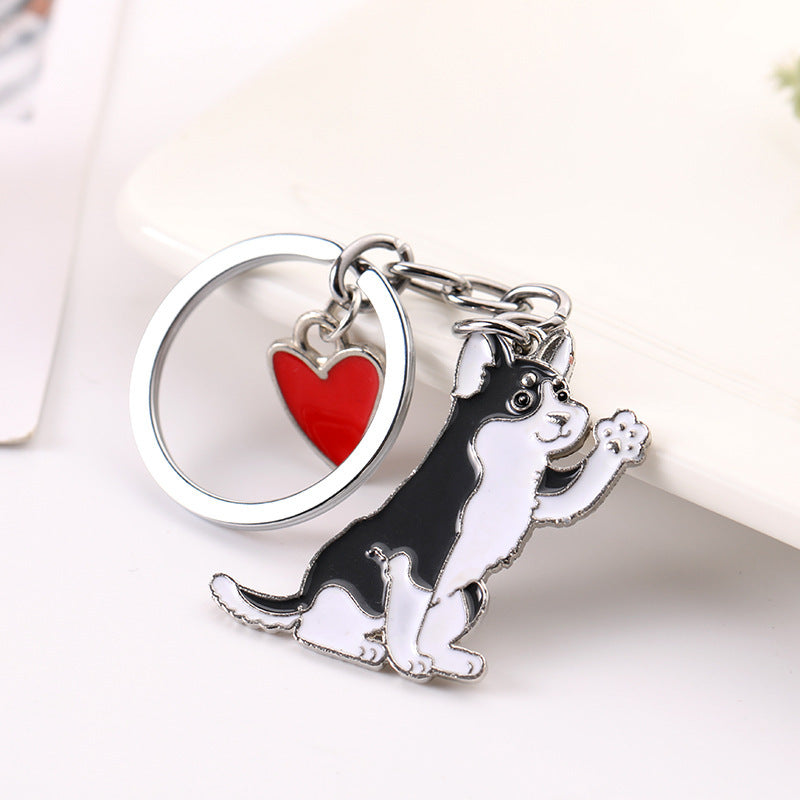 Cute Waving Puppy Dog Keychain Keyring Alloy Metal Charm Car Accessory Fashionable Gift For Dog Lovers For All