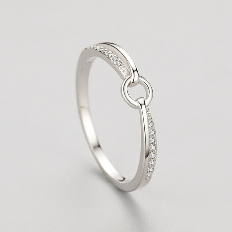 Geometric Elegant Gold Plated Ring With Artificial Gemstones Diamond Cut In S925 Sterling Silver For Women And Girls US