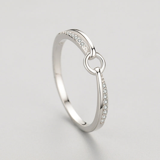 Geometric Elegant Gold Plated Ring With Artificial Gemstones Diamond Cut In S925 Sterling Silver For Women And Girls US