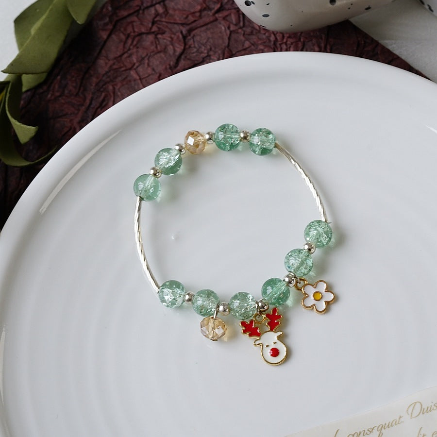 Womens Beaded Bracelet With Pearl Crystal And Alloy Animal Zodiac Charms Cartoon Adjustable Length Cute Charm