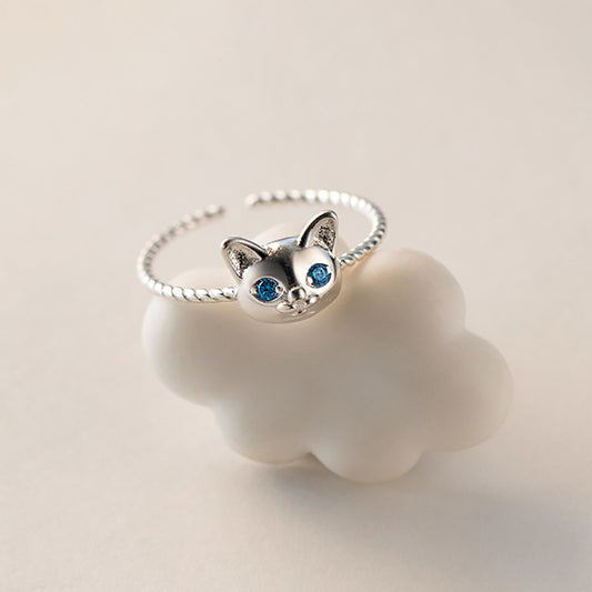 Womens Fashion Ring Copper Electroplated Silver Plated Twist Design With Artificial Gemstones Jewelry Elegance