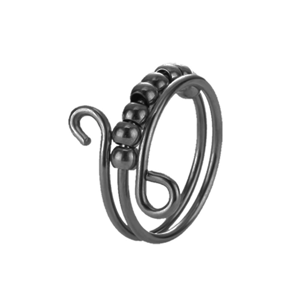 Spinner Ring For Anxiety Relief Rotating Bead Ring Titanium Steel Polished Fidget Decompression Ring Night Use