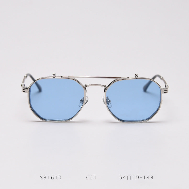 Retro Flip Up Sunglasses Polarized UV400 Vintage Metal Frame Sunglasses for Men Women Durable Everyday Outdoor Wear