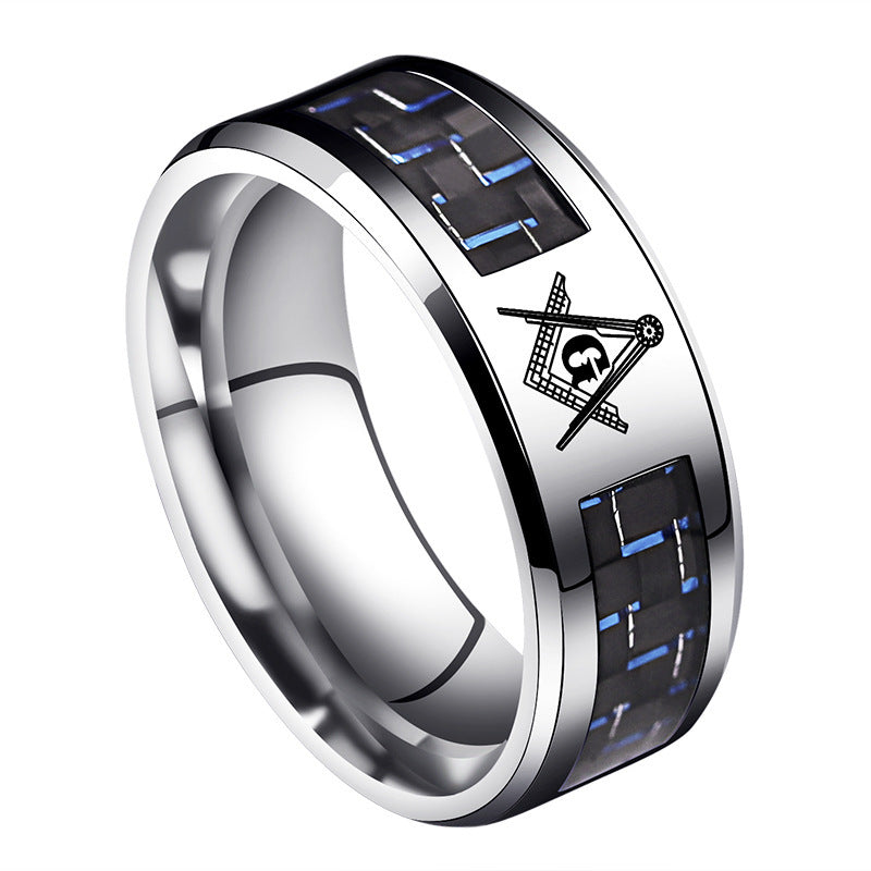 Hip Hop Style Titanium Steel Ring For Men Index Finger Fashion Accessory Diamond Accent Korean Style Accessory