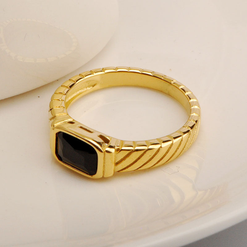 Exquisite Korean Style Black Diamond Ring Index Finger Ring