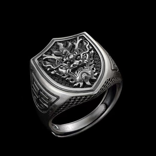 Men's Adjustable Faucet Design Ring Electroplated Silver Fashion Jewelry Bold Distinctive Statement Piece Here