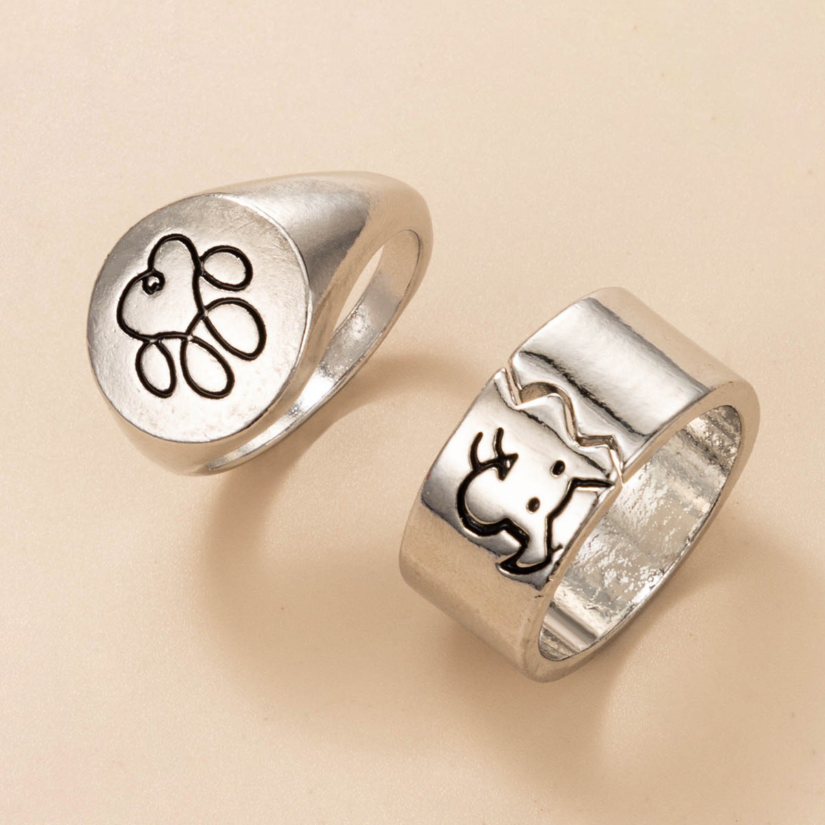 Electroplated Metal Ring Geometric National Ring Individually Packed Ring Holiday Gift Ring One Size Gift Ring