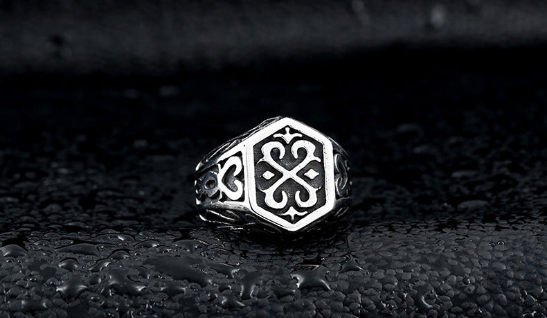 Men's Stainless Steel Warrior Ring Retro Knight Jewelry