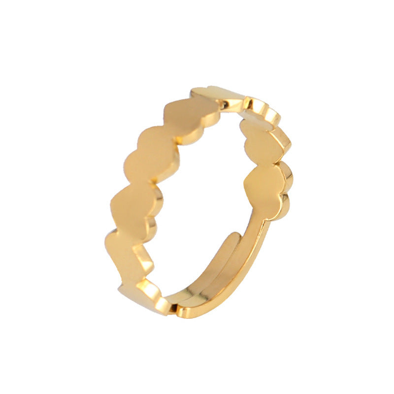 Stainless Steel Geometric Ring Natural Style Women Gold Silver Trendy Fashion Hip Hop Minimal Jewelry Timeless