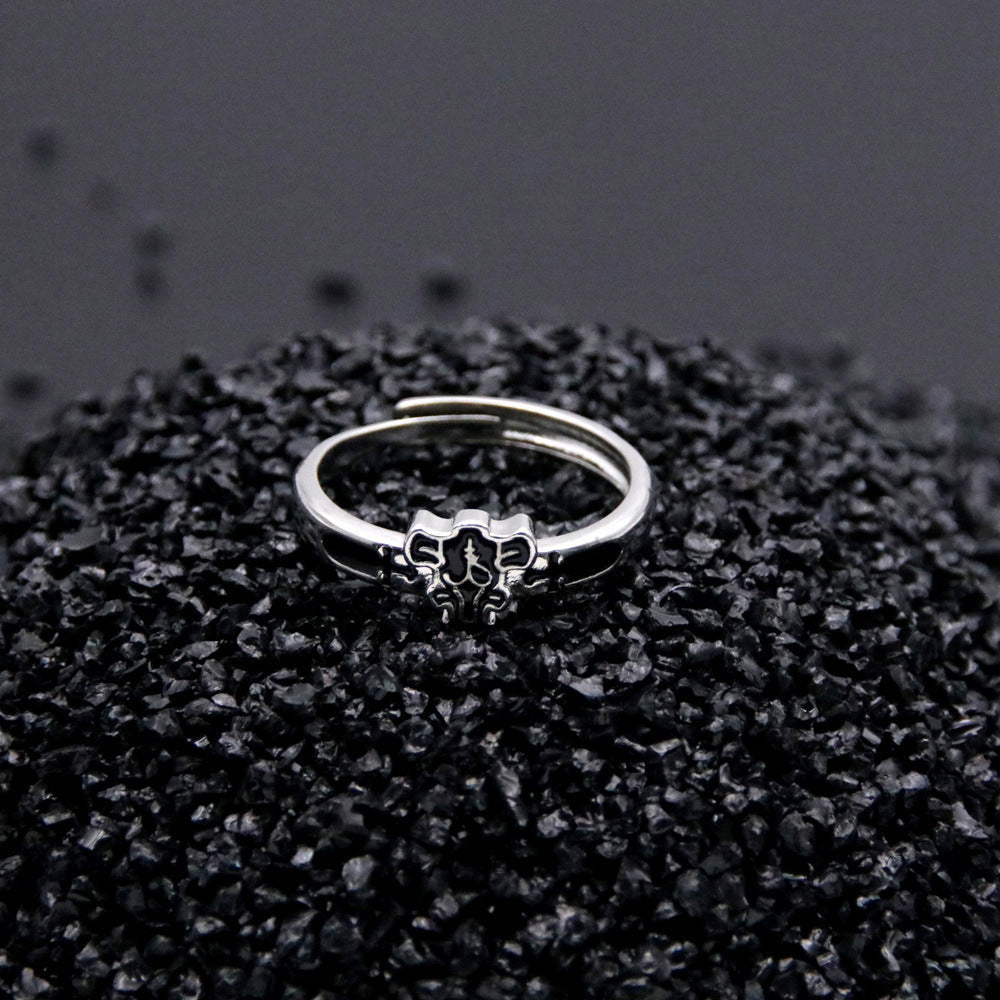 Unisex Adjustable Alloy Ring Cartoon Character Parthenocissus Grass Style Trendy Accessory Daily Fashion Style