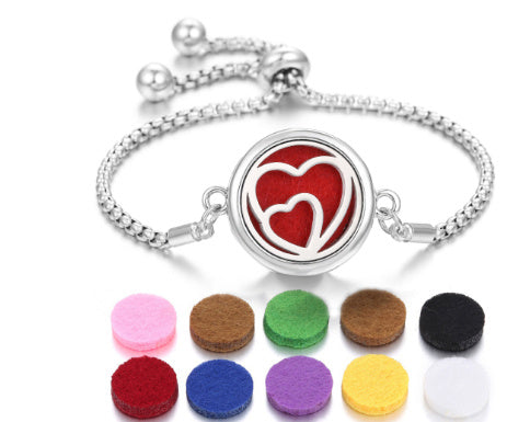 Aromatherapy Essential Oil Diffuser Unisex Bracelet Alloy Locket Electroplated Finish Jewelry Gift For Her Box