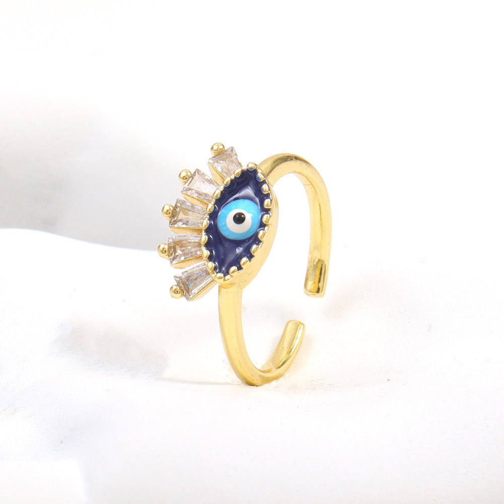 Geometric Copper Ring Adjustable Opening Fashion Ring For Men And Women Hip Hop Style Electroplated And Trendy