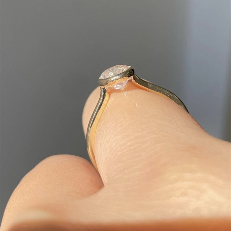 Gold Plated Copper Geometric Ring For Women Oval Round Design Simple Elegant Daily Wear Gift Size 6 7 8 Electroplating