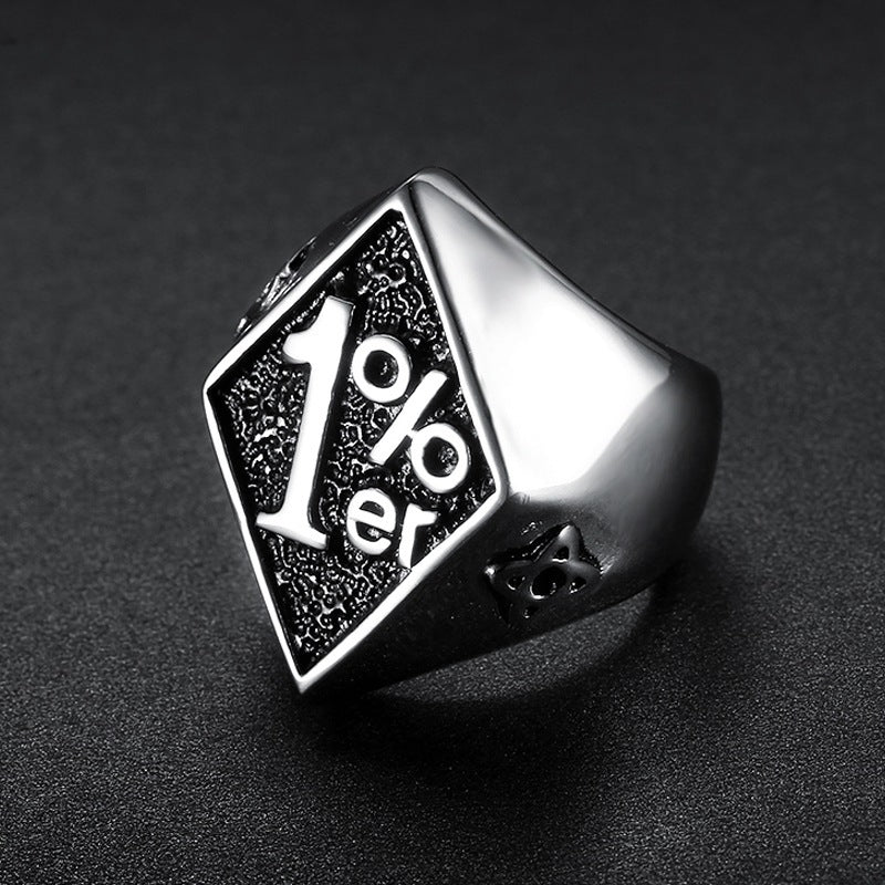 Men's Stainless Steel Ring Motorcycle Biker Ring Retro Ring Punk Ring Domineering Ring Statement Ring Band Ring for Men in Gold Red and Steel