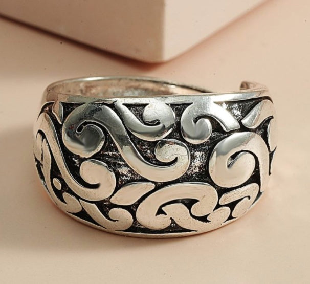 Geometric Ring Antique Silver Plated Copper Ring European American Design Individually Packed Statement Ring Fashion
