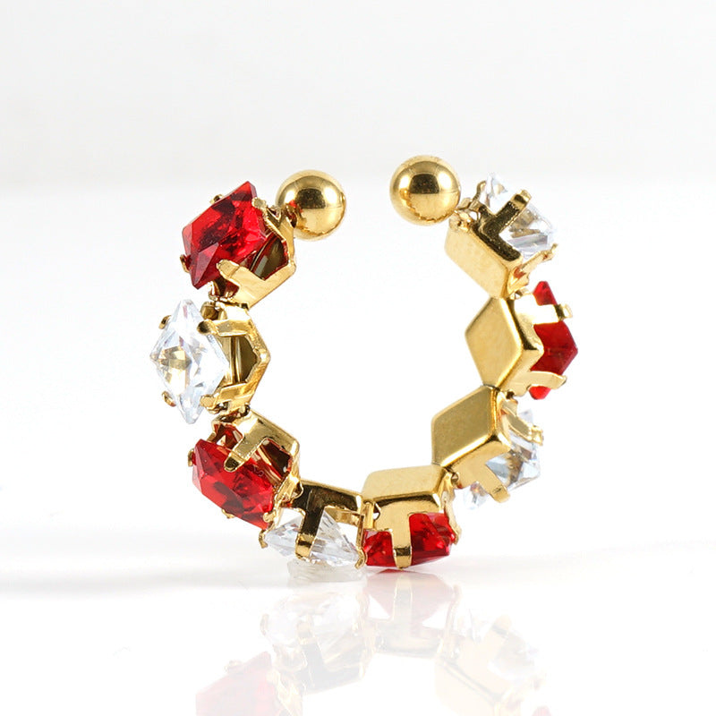 Stainless Steel Diamond Ring For Women Special Interest Design Elegant Jewellery With Brilliant White Diamonds