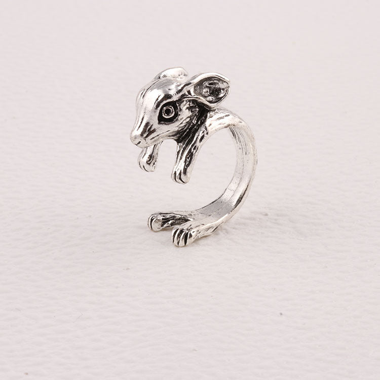 Simple Retro Bunny Ring Alloy Adjustable Opening Ring Fashion Accessory For Women With Classic Bunny Charm Now