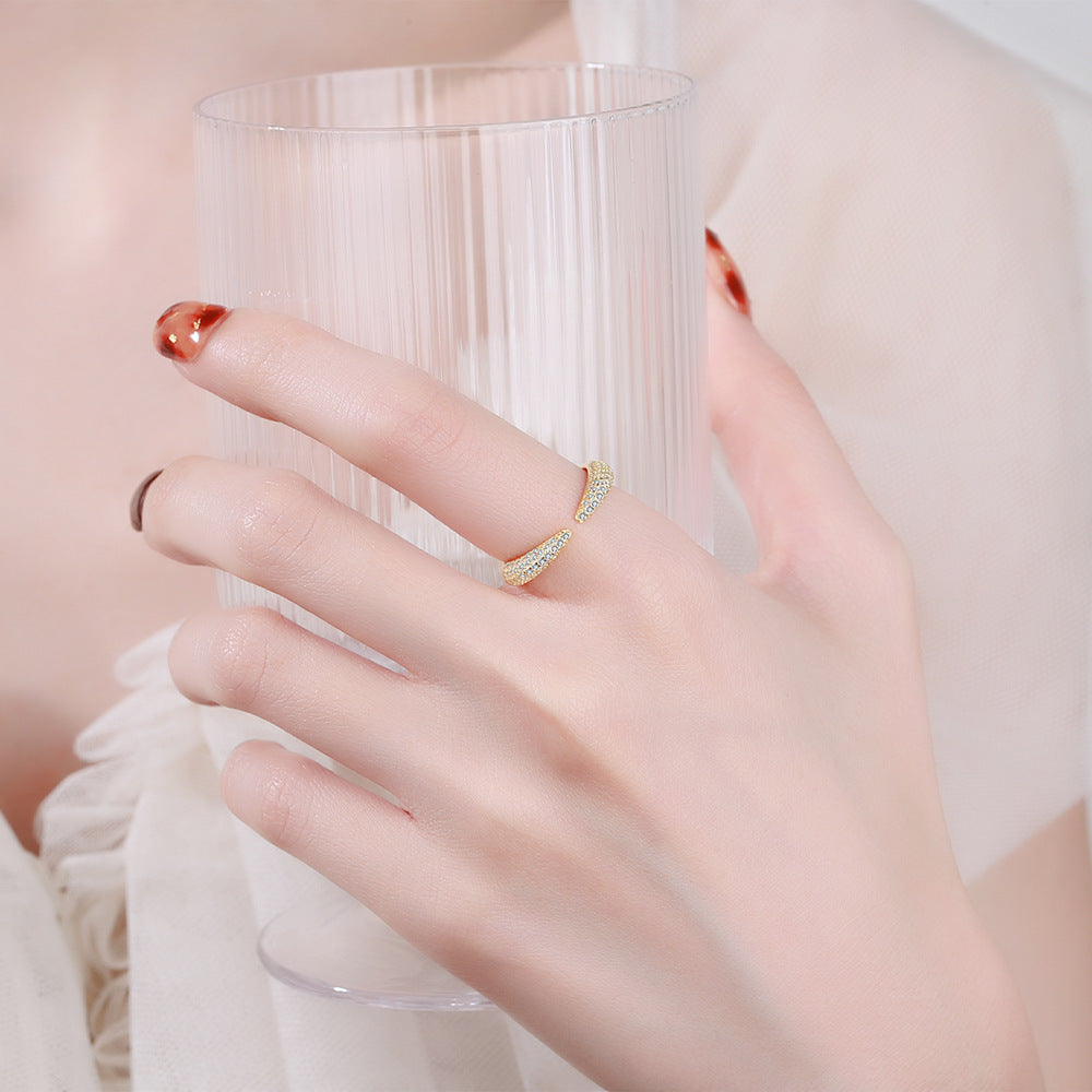 Sterling Silver Adjustable Ring Geometric Round And Square Design For Women Girls Elegant Everyday Jewelry Now